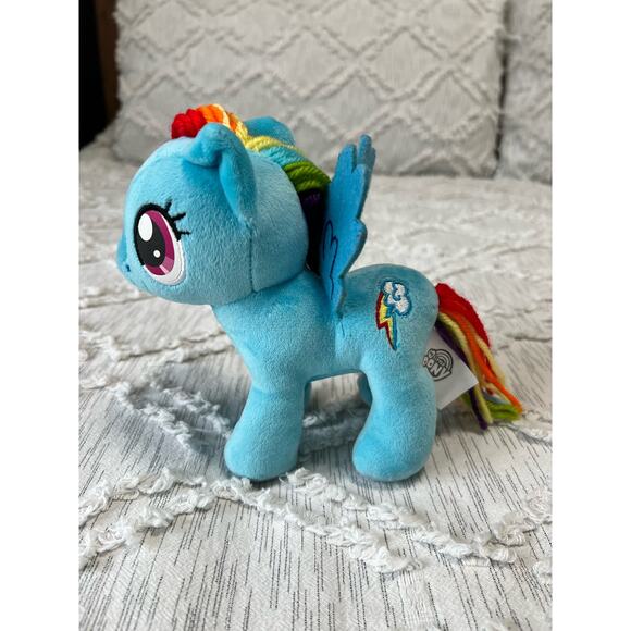 My Little Pony Rainbow Dash Plush 7" Yarn Mane Tail Stuffed Animal Toy 2020 Blue - Picture 3 of 9
